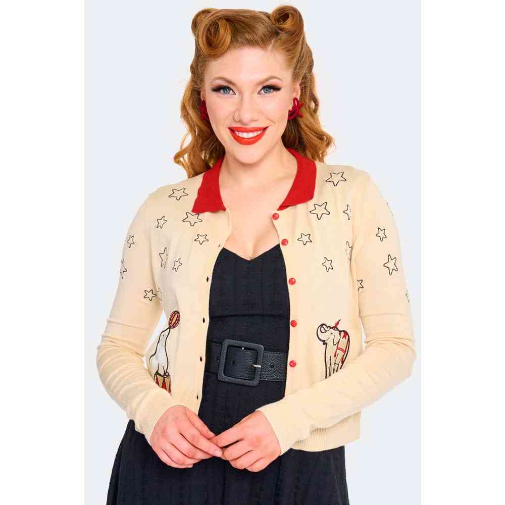 Voodoo Vixen - Circus Collar Cardigan - Creme
